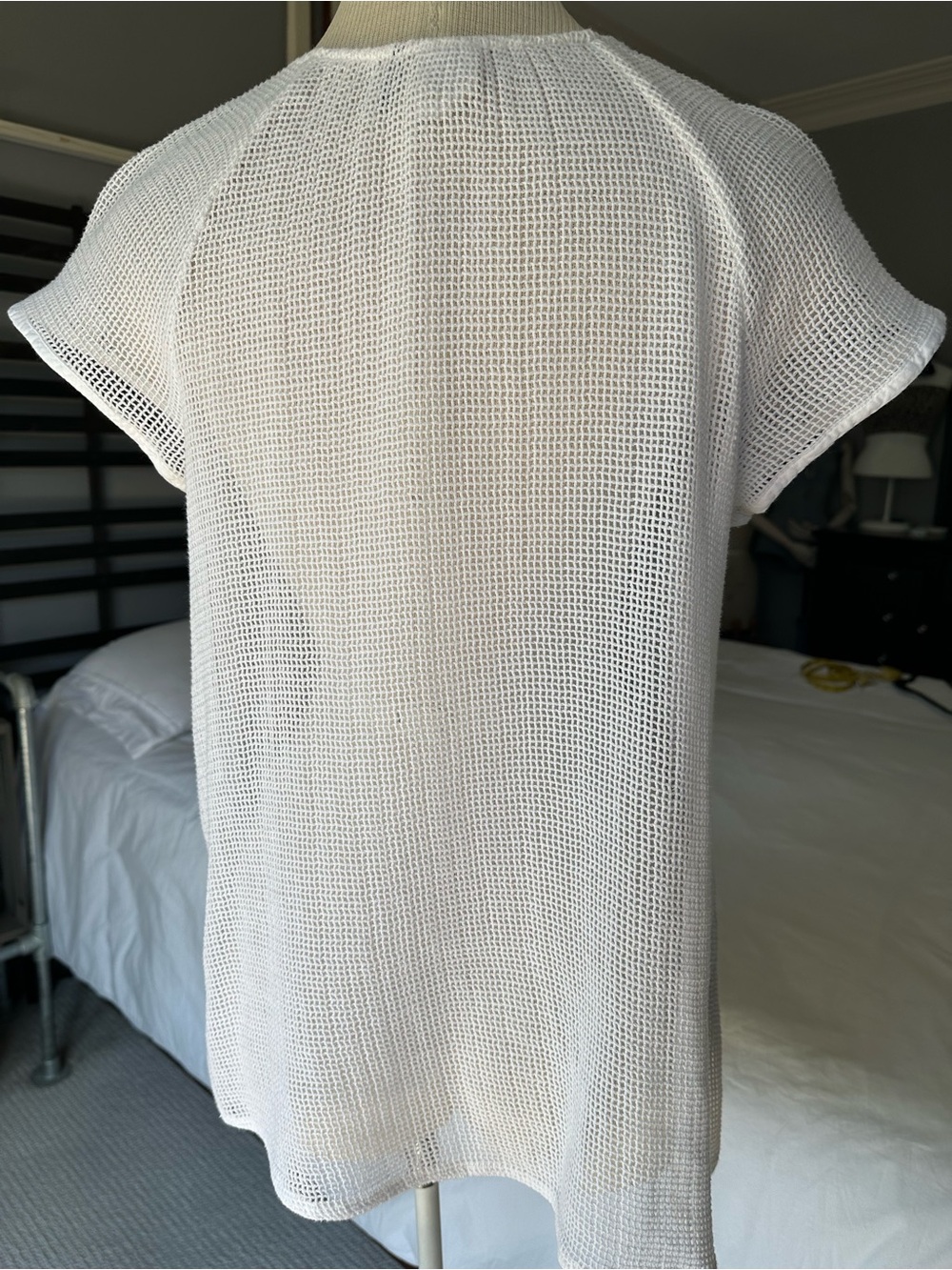 Anthropologie Akemi + Kin Embroidered Crochet Top with Tassel Tie, size medium - Picture 6 of 14